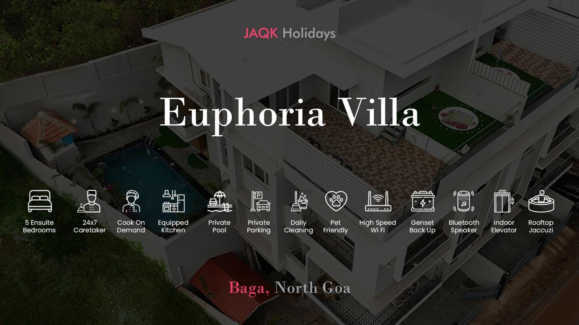 Euphoria Luxury Villa - 5Bhk - Private Pool - Jacuzzi, Baga Extérieur photo